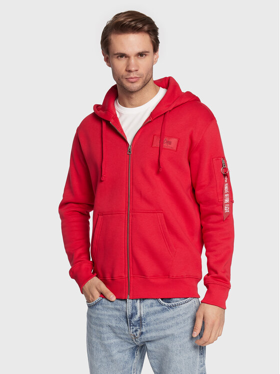 Alpha Industries Sweatshirt Back Print Zip 128342 Rouge Regular Fit |  Modivo.fr