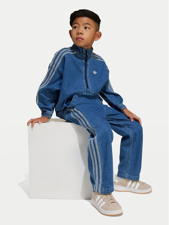 adidas adidas Trenirka Denim JC7871 Modra Loose Fit