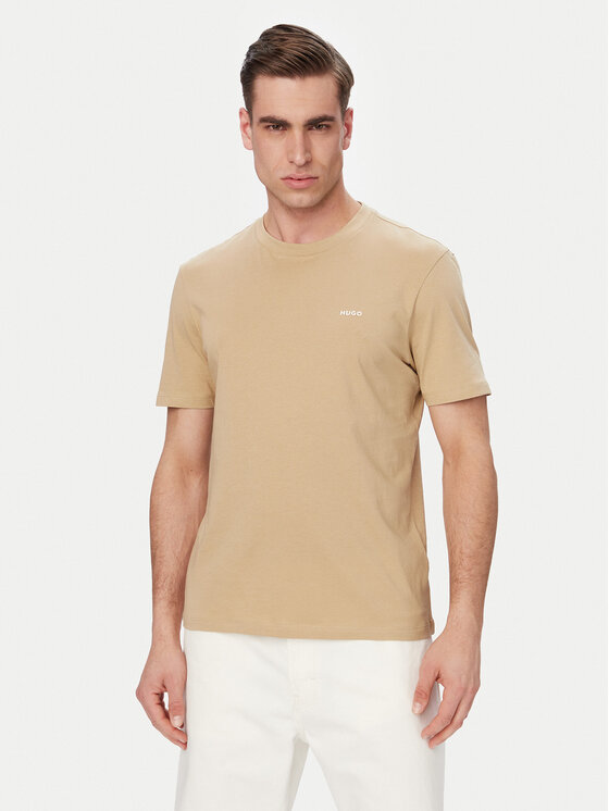 HUGO Tricou Dero222 50466158 Bej Regular Fit