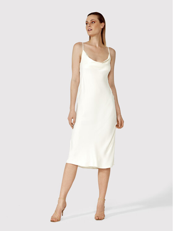 Simple Simple Rochie de zi SUD021 Bej Regular Fit