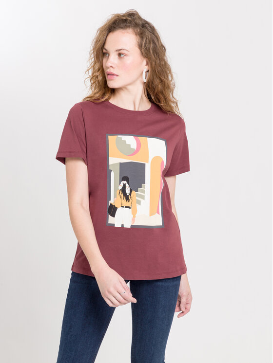 Cross Jeans Cross Jeans T-Shirt 55920-103 Brązowy Regular Fit