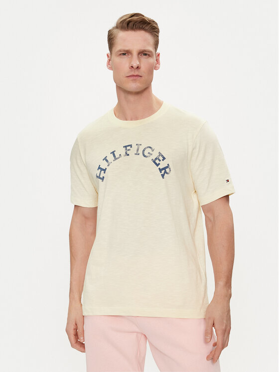 Tommy Hilfiger T-shirt Arched MW0MW34432 Bež Regular Fit