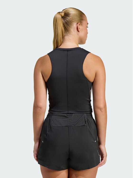 adidas adidas Koszulka techniczna adi365 Iconic Running Crop Czarny Fitted Fit