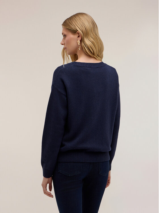 Motivi Motivi Sweter M702W004432N0Z4 Niebieski Regular Fit