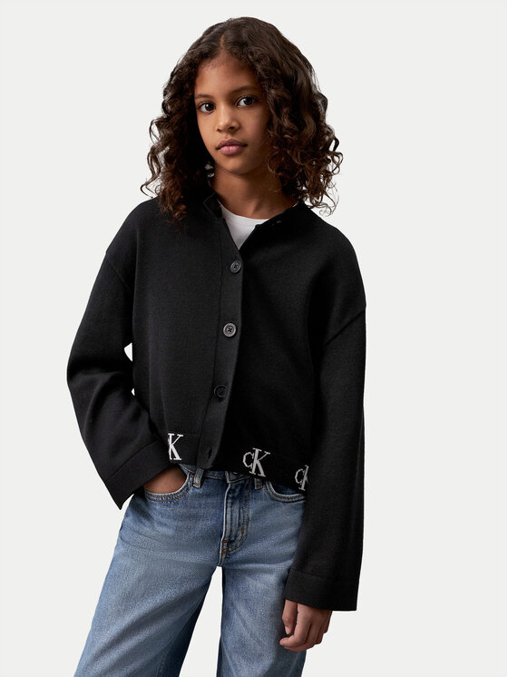 Calvin Klein Jeans Cardigan Monogram IG0IG02552 Negru Relaxed Fit