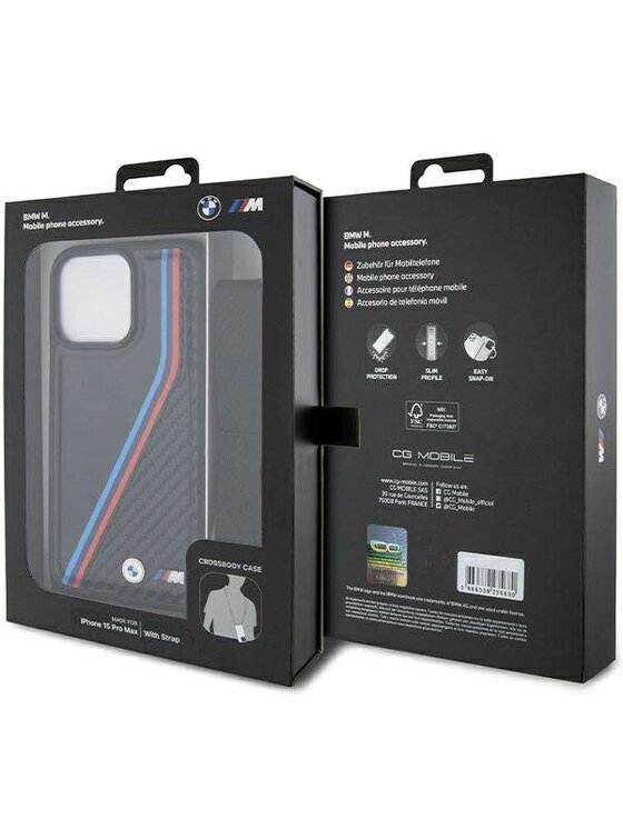 BMW Motorsport BMW Motorsport Etui na telefon Apple iPhone 15 Pro Czarny