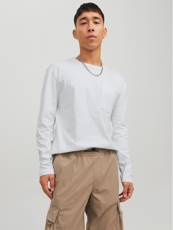 Jack&Jones S dlhými rukávmi Classic 12227674 Biela Relaxed Fit