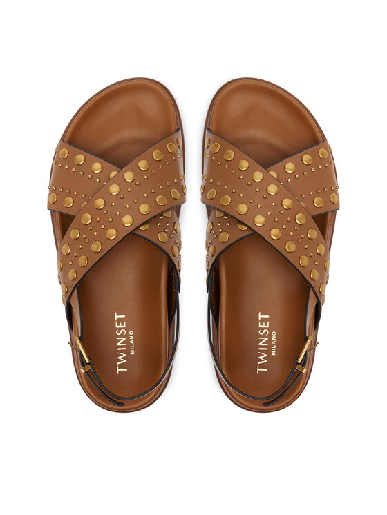 TWINSET TWINSET Sandály 251TGT070 Hnědá