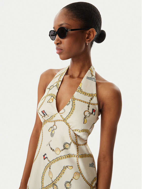 Tommy Jeans Tommy Jeans Vasarinė suknelė Chain Print DW0DW22346 Šviesiai smėlinė Slim Fit