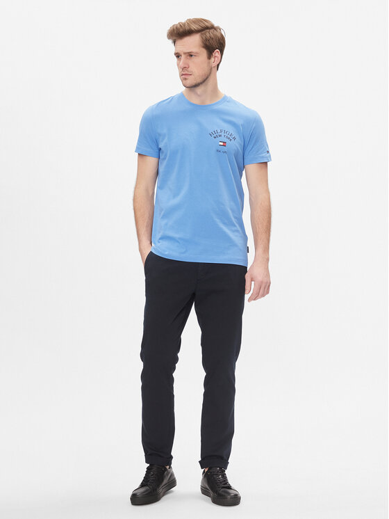 Tommy Hilfiger Tommy Hilfiger T-krekls Arch Varsity Tee MW0MW33689 Tumši zils Regular Fit