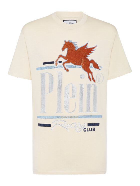 PHILIPP PLEIN PHILIPP PLEIN T-Shirt 21087 Beżowy Regular Fit