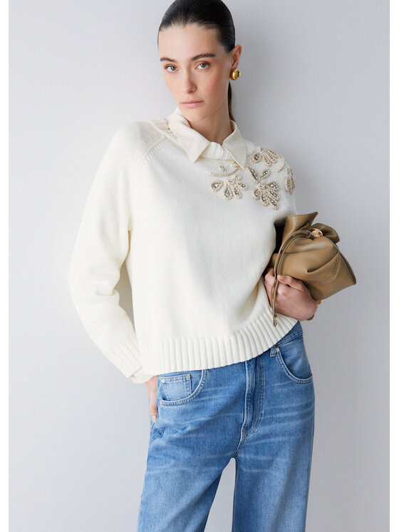 Liu Jo Liu Jo Maglione WA6219MA97P10701 Crema Regular Fit