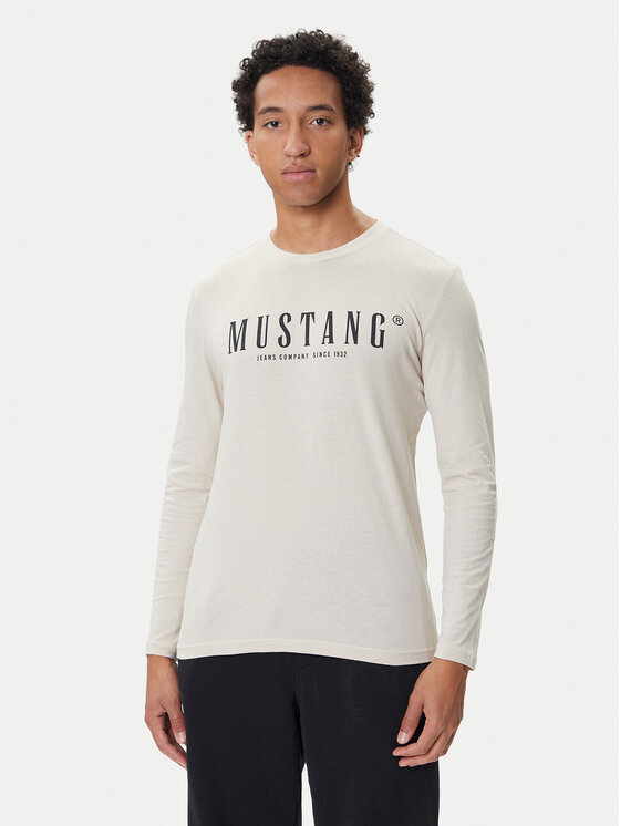 Mustang Mustang Longsleeve Asheville 1016873 Kremowy Regular Fit