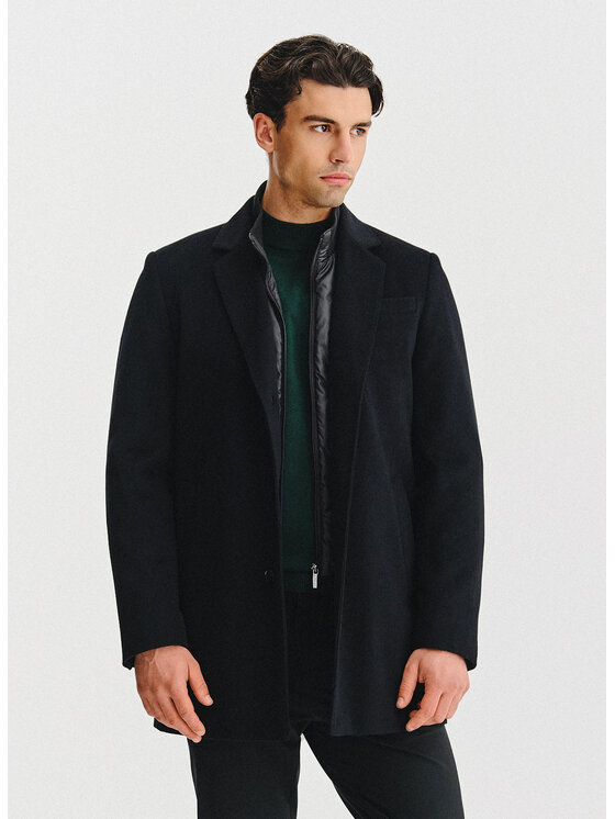 Pako Lorente Męski Płaszcz zimowy, rozmiar 50, Czarny, P25WF-7X-015