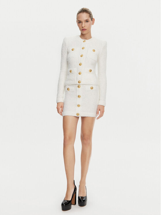 Balmain Balmain Kardigan DF1SK249KH10 Bijela Regular Fit