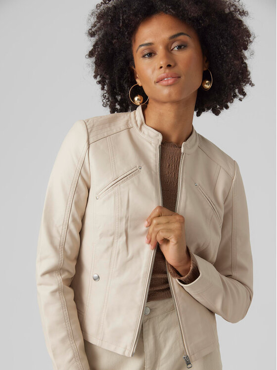 Vero Moda Vero Moda Műbőr dzseki Favodona 10288555 Bézs Regular Fit