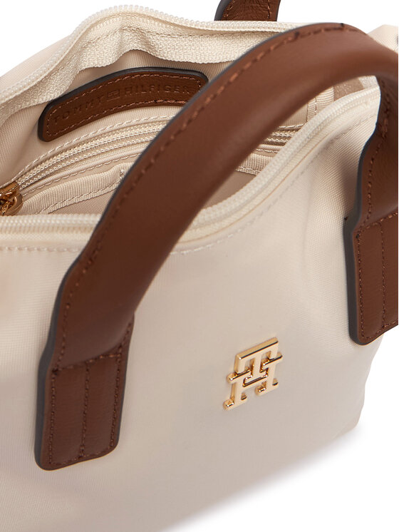 Tommy Hilfiger Tommy Hilfiger Дамска чанта Popette Micro Tote AW0AW18368 Кремав