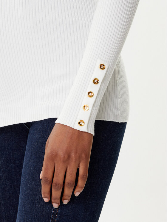 Elisabetta Franchi Elisabetta Franchi Bluză cu gât MK-11B-56E2-V290 Alb Slim Fit