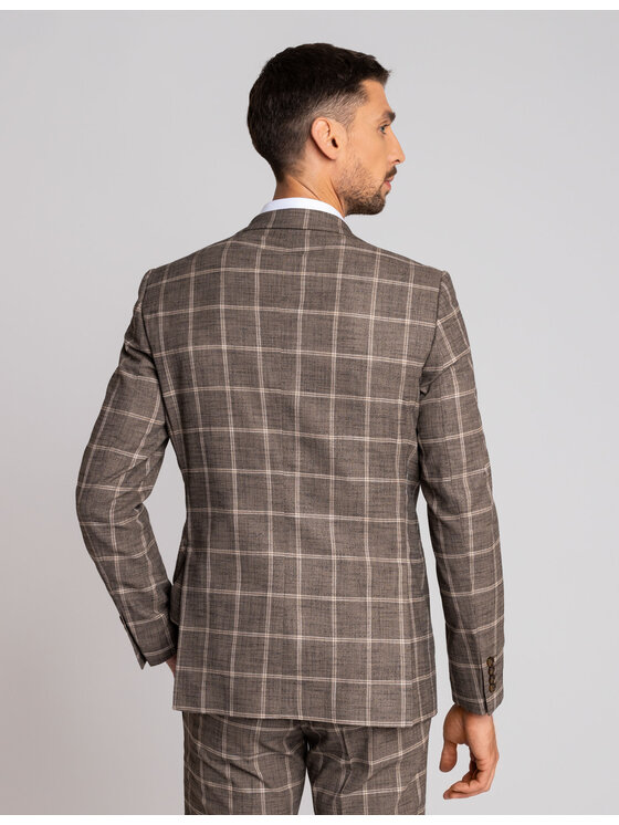 Borgio Borgio Marynarka crissolo Brązowy Slim Fit