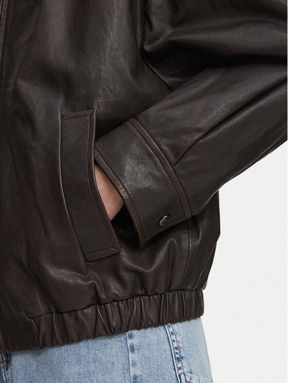 Weekend Max Mara Weekend Max Mara Μπουφάν δερμάτινο Cose 2625446041 Σκούρο καφέ Regular Fit