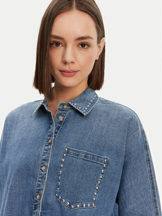 ONLY ONLY Jeans srajca Grace 15338585 Modra Loose Fit