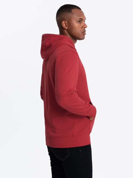 Ombre Ombre Mikina OM-SSNZ-0144 Červená Regular Fit