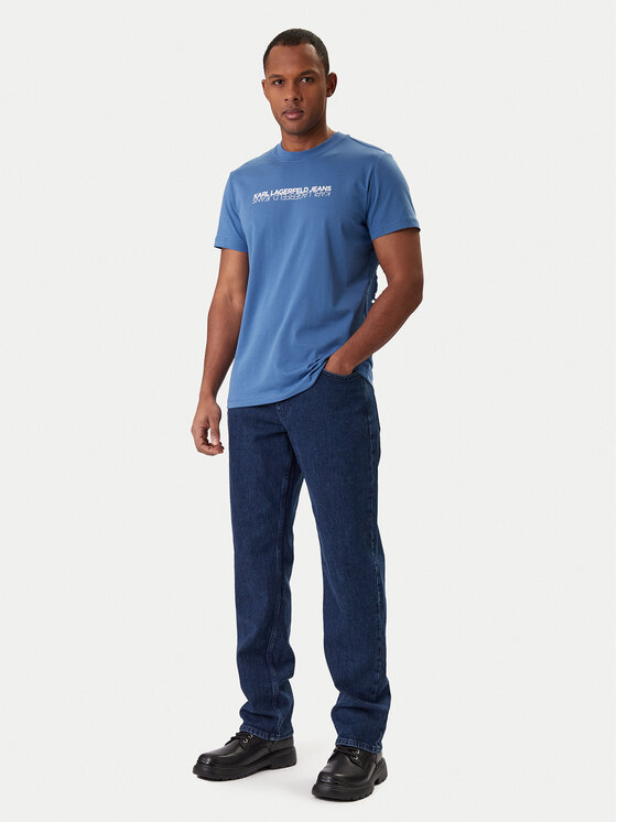 Karl Lagerfeld Jeans Karl Lagerfeld Jeans Tričko B1M17063 Modrá Regular Fit