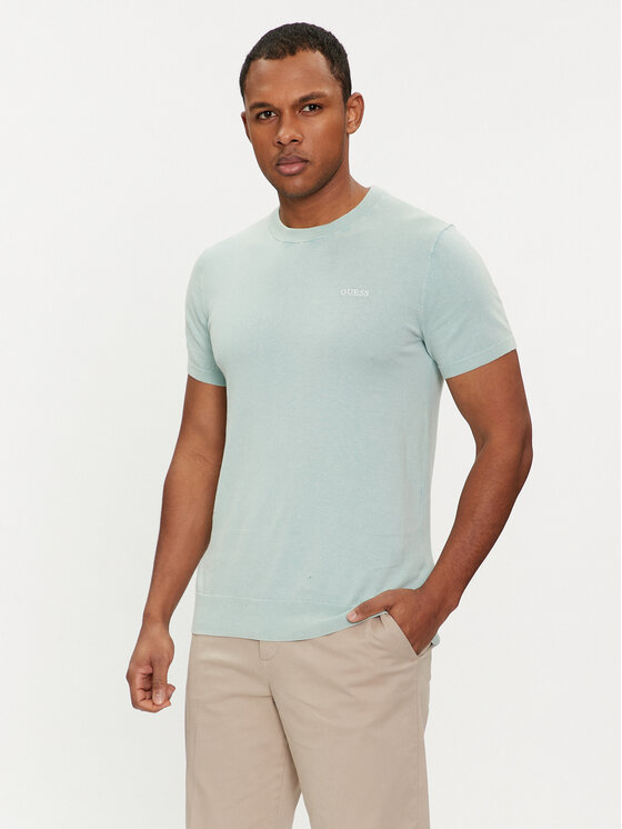 Guess Guess Džemperis M4GR05 Z3DN1 Gaiši zila Regular Fit