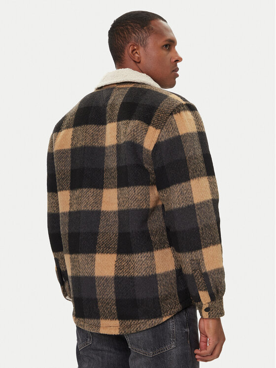 Tommy Jeans Tommy Jeans Bunda pro přechodné období Check Teddy DM0DM22010 Béžová Regular Fit