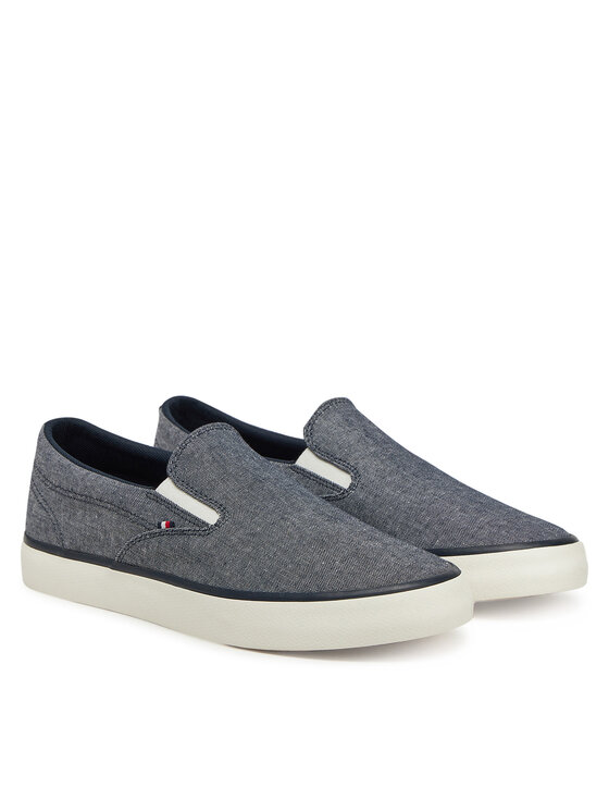 Tommy Hilfiger Tommy Hilfiger Teniși Th Hi Vulc Low Slip On Ch FM0FM05390 Albastru