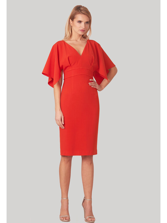 Kasia Zapała Kasia Zapała Sukienka koktajlowa Sukienka Anneli Czerwony Slim Fit