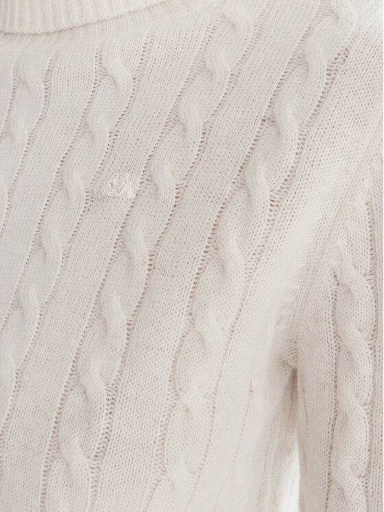Robe di Kappa Robe di Kappa Krekls ar augstu apkakli Hevia 621118W Écru Regular Fit