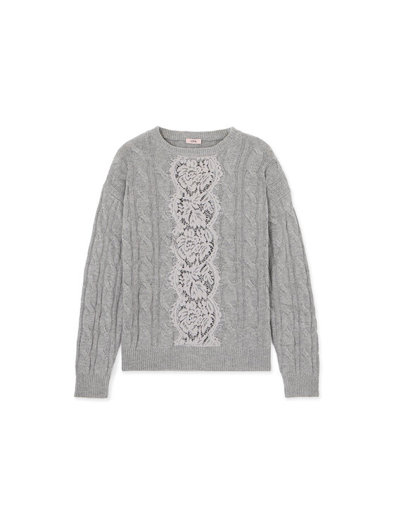 Oltre Oltre Sweter M370J005627N003 Szary Regular Fit