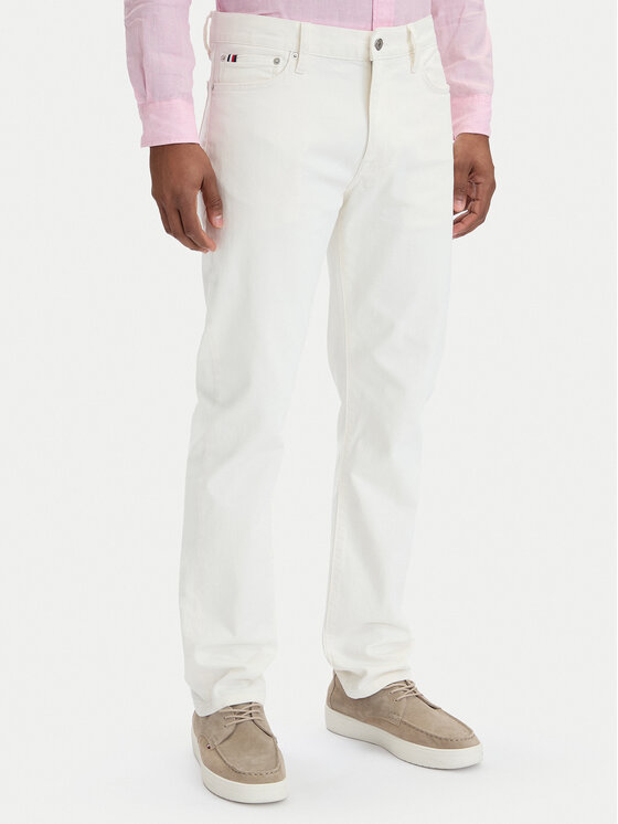 Tommy Hilfiger Blugi MW0MW42895 Alb Slim Fit
