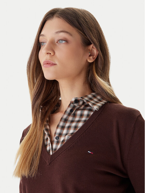 Tommy Jeans Tommy Jeans Megztinis Essential DW0DW19888 Ruda Regular Fit