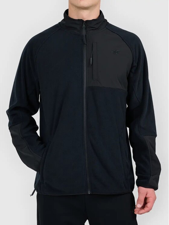 4F 4F Felpa di pile 4FWAW26TFLEM480-20S Nero Regular Fit