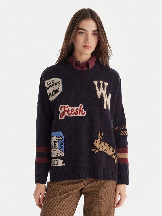 Weekend Max Mara Weekend Max Mara Džemper Pavidi 2525366262 Tamnoplava Oversize