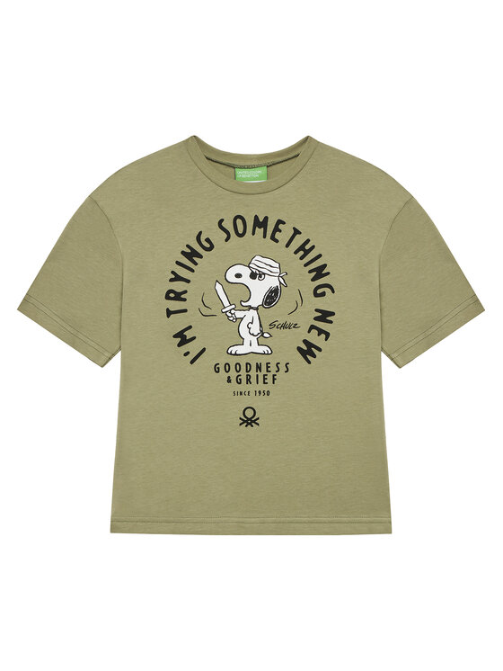 United Colors Of Benetton T-Shirt 3X1SC10NI Zielony Regular Fit