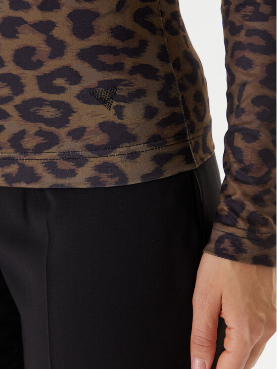Guess Guess Majica W5BP08 K1492 Smeđa Slim Fit