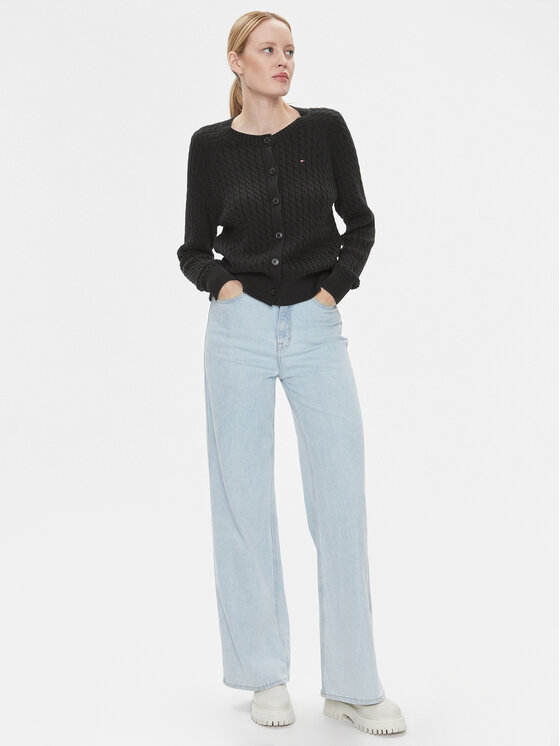 Tommy Hilfiger Tommy Hilfiger Кардиган Co Mini WW0WW40265 Чорний Regular Fit