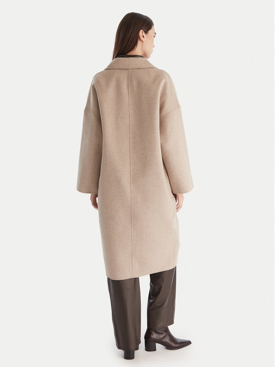 ViCOLO ViCOLO Płaszcz wełniany TF0003 Beżowy Regular Fit