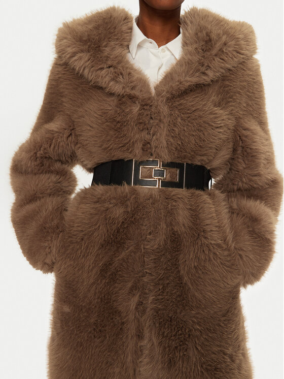 YES LONDON YES LONDON Γούνα 024 Καφέ Regular Fit