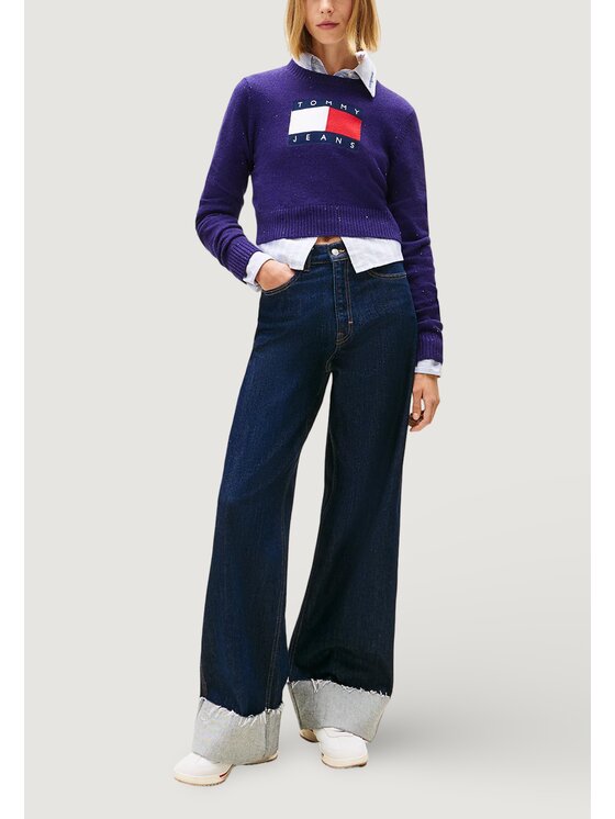 Tommy Jeans Tommy Jeans Maglione TJW SPARKLE FLAG SWE Viola Casual Fit