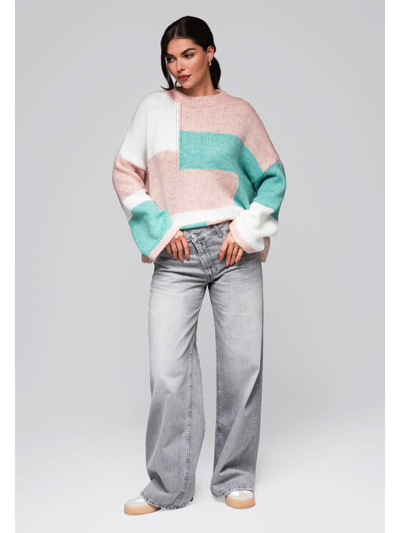 Ombre Ombre Sweter LW-SWSW-0108 Kolorowy Oversize