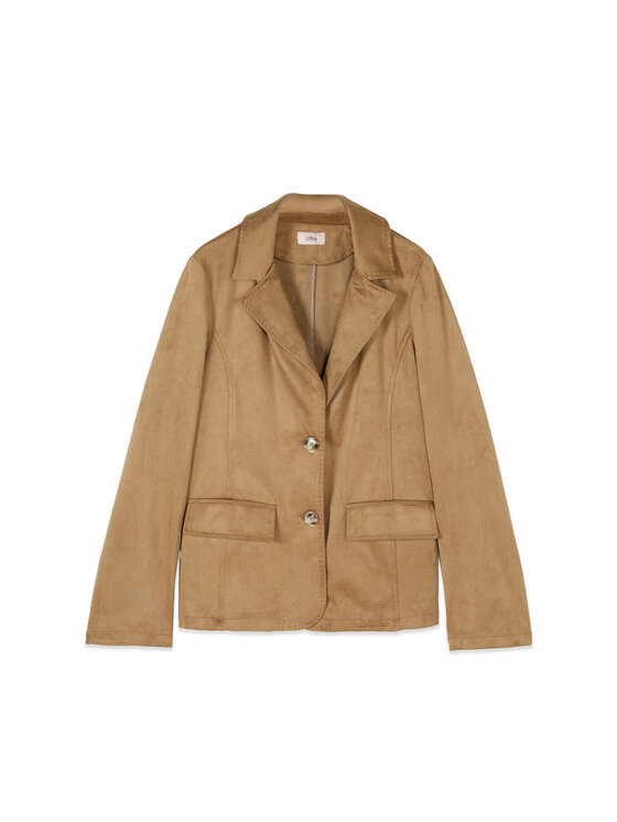 Oltre Oltre Giacca in similpelle R302R002451N002 Crema Slim Fit