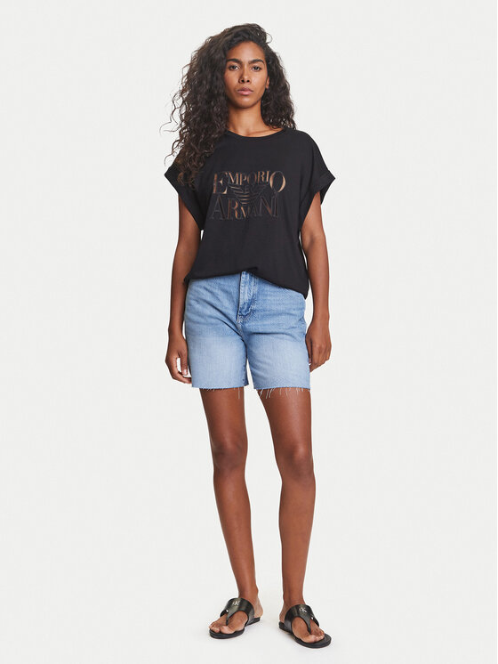 Emporio Armani Emporio Armani Majica EW000616 AF12187 UC001 Črna Loose Fit