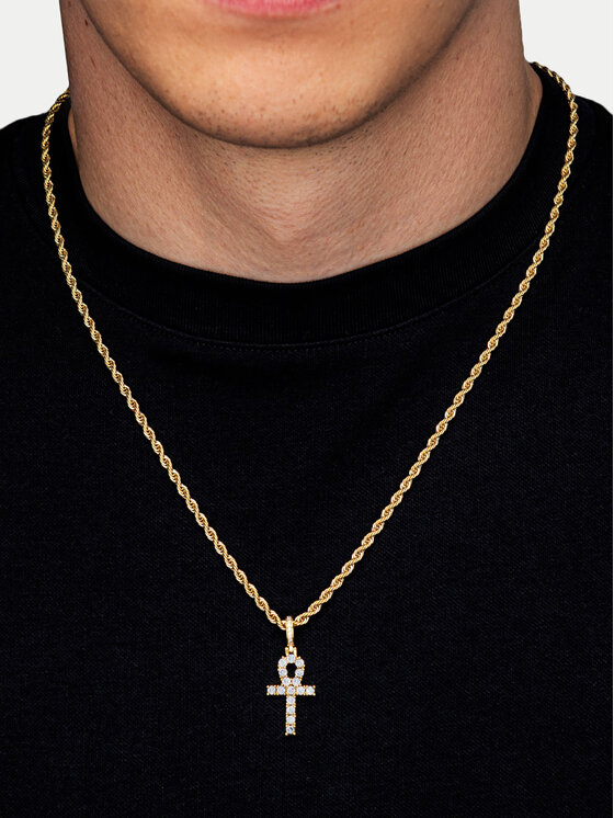ICED STUFF ICED STUFF Anhänger Micro Ankh Goldfarben