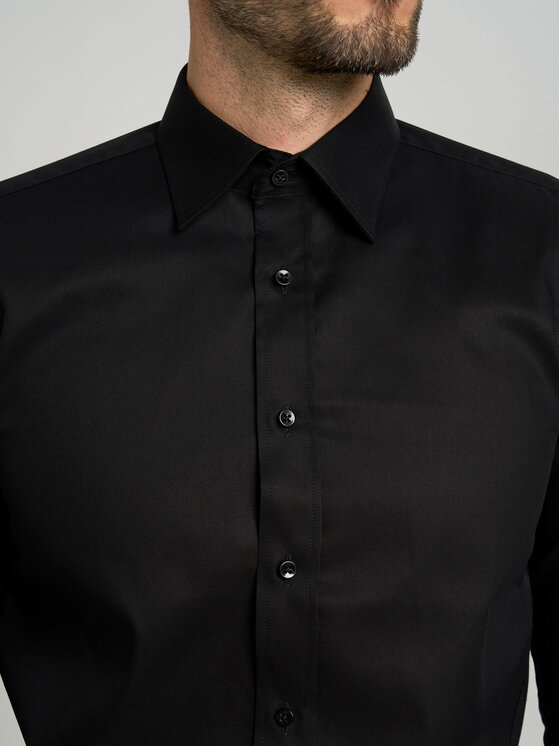 Willsoor Willsoor Koszula s196556sl Czarny Slim Fit