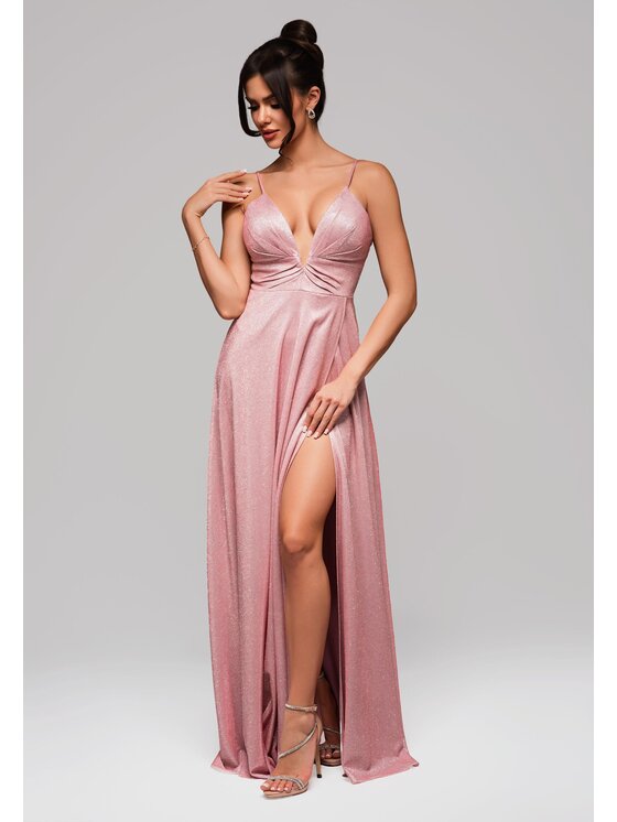 Ombre Ombre Sukienka wieczorowa LA-OM-DLR154 Różowy Regular Fit