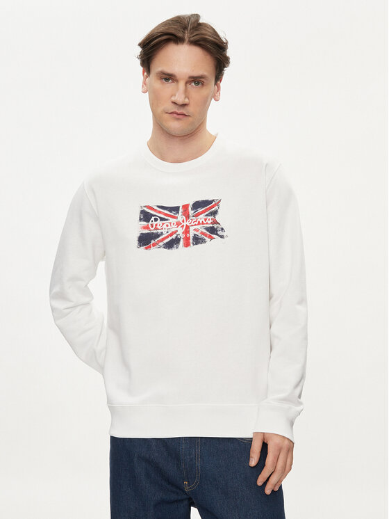 Pepe Jeans Mikina Ruwan PM582669 Biela Regular Fit